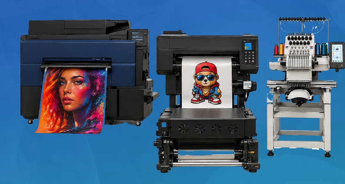 Large-format printer, DTF printer, and embroidery machine from the AfroGeeks company profile