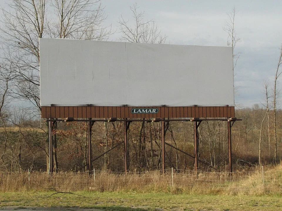 Large billboard structure ready for advertising