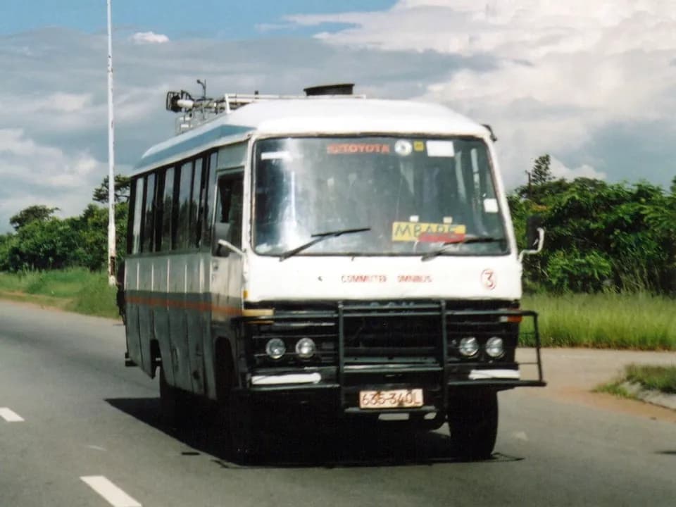 Commuter omnibus on a city street