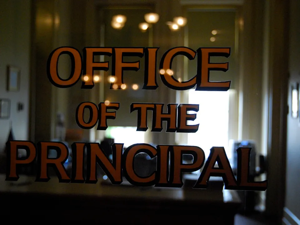 Sign on an office door