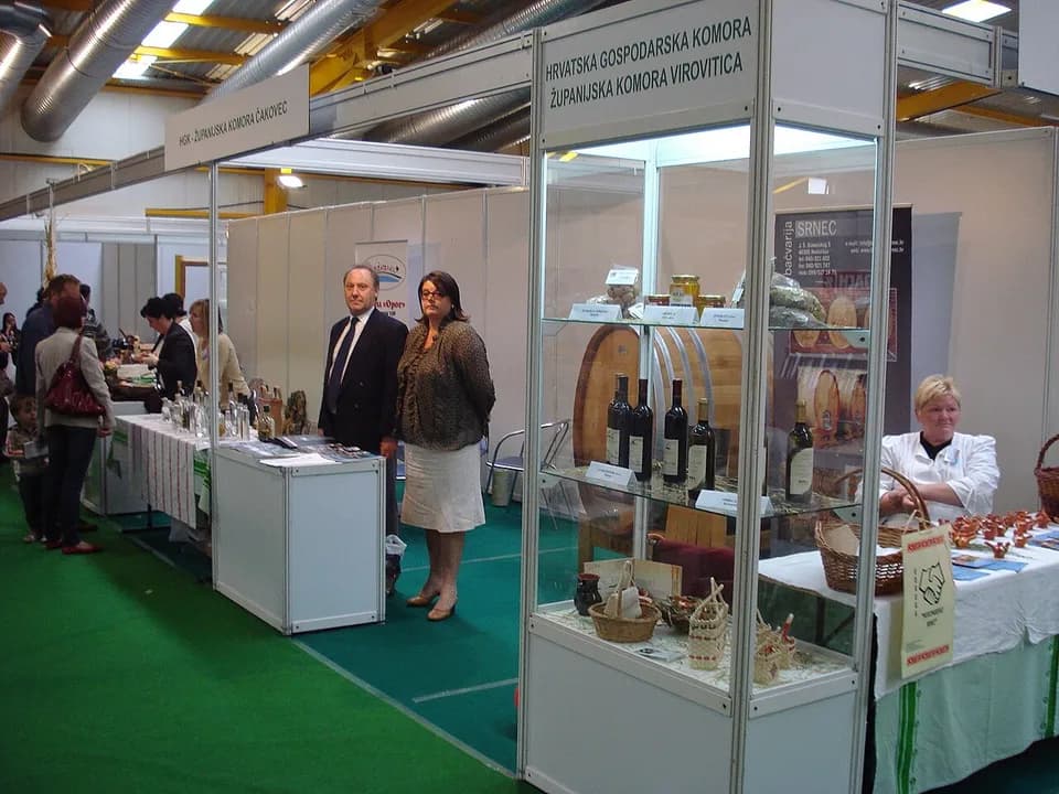 Branded exhibition stand at a trade fair