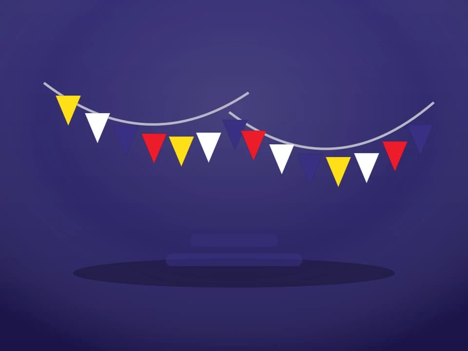 Bunting flags strung up for an event