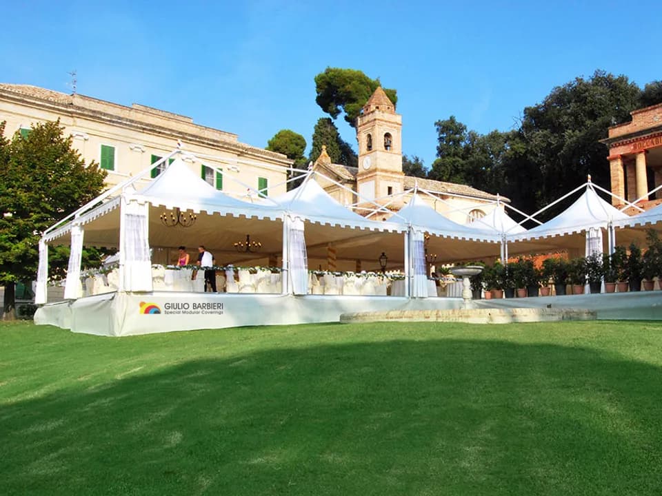 Marquee gazebo tents set up at an event