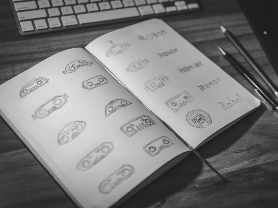 Designer working on a logo design