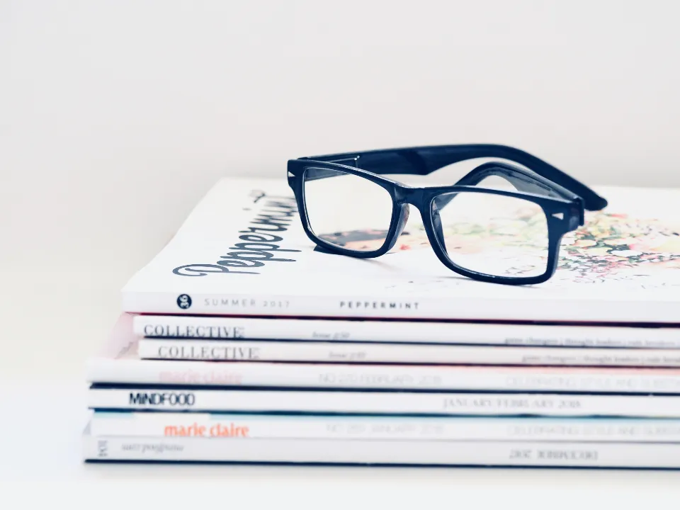 Stack of printed magazines