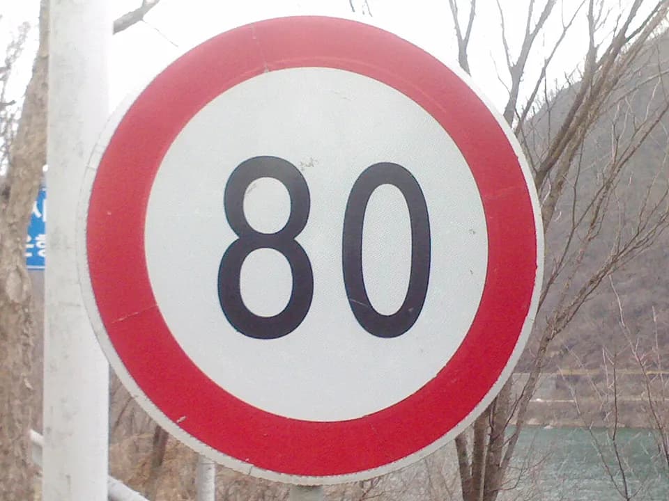 Maximum speed limit road sign