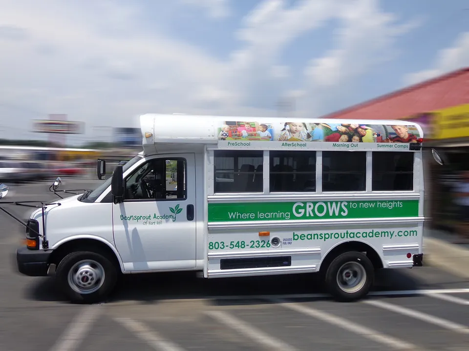 Van branded with a company identity