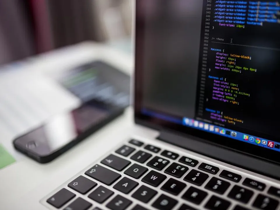 Website code on a developer's screen